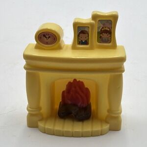 Vintage Keenway Castle Princess Palace Fireplace Yellow Plastic Dollhouse Size